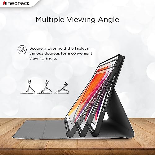 Neopack Universal Keyboard Folio Case | Protective Cover with Detachable Bluetooth Keyboard & Trackpad Compatible with All 10 to 11" Tablets | Support iOS, Android, Windows Operating Systems (Black) - Image 2