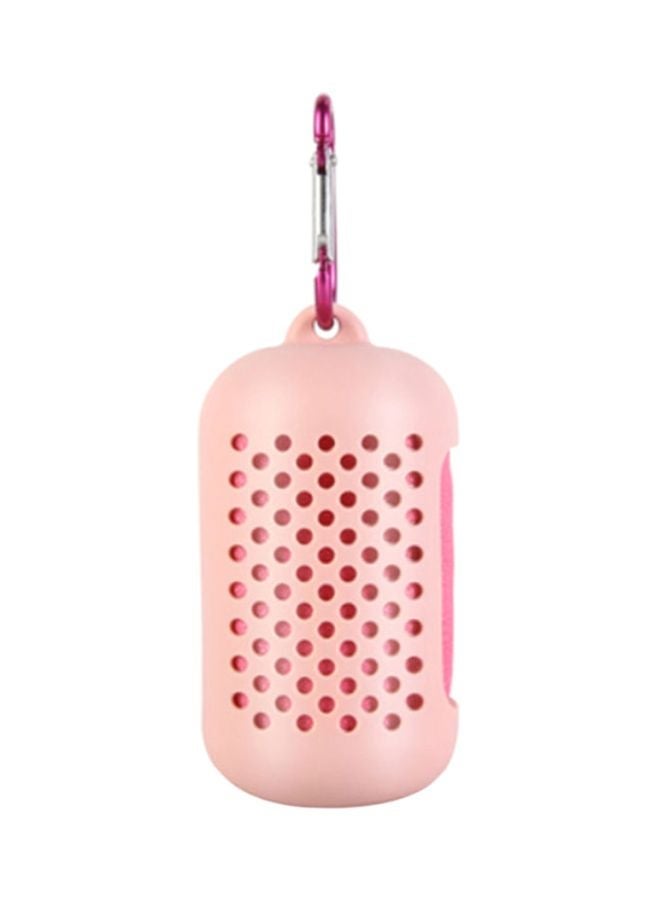 NIBEMINENT Travel Outdoor Towel with Silicone Case Pink 18x10x5cm 