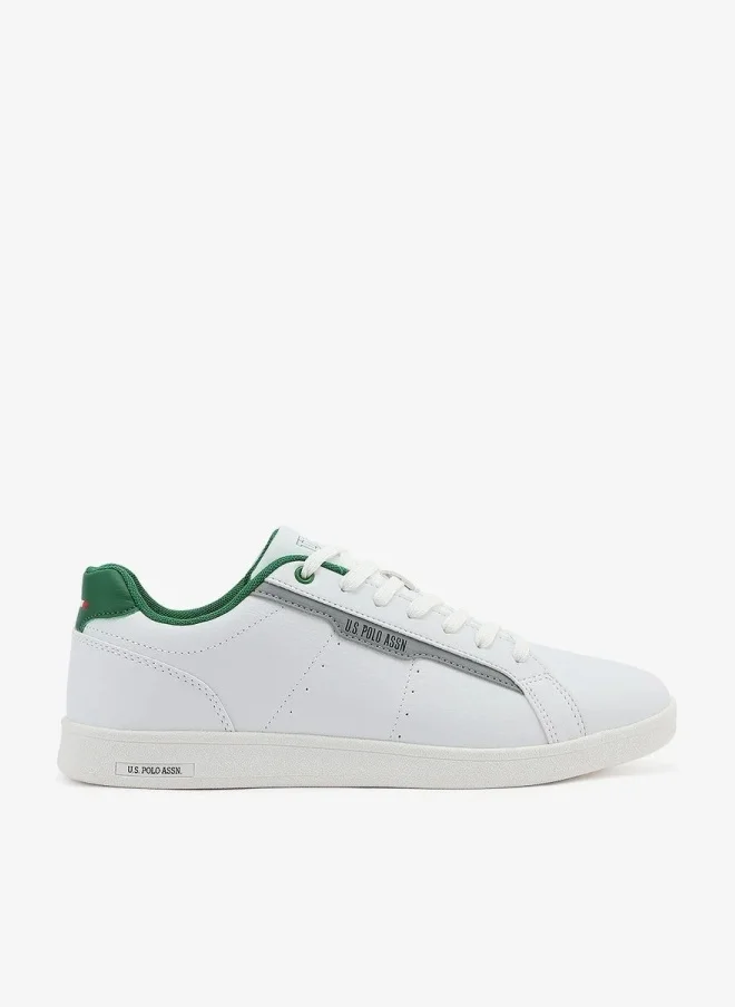 U.S. Polo Assn. U.S. Polo Assn. KARTE GLB 5PR Men’s White Casual Sneakers with Green Accent | Lace-Up Low-Top Shoes