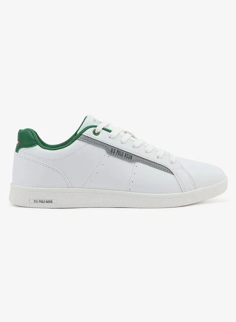 U.S. Polo Assn. U.S. Polo Assn. KARTE GLB 5PR Men’s White Casual Sneakers with Green Accent | Lace-Up Low-Top Shoes