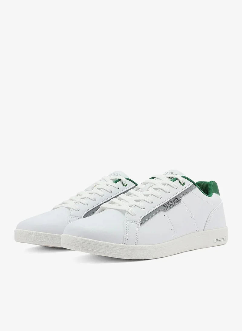 U.S. Polo Assn.  U.S. Polo Assn. KARTE GLB 5PR Men’s White Casual Sneakers with Green Accent | Lace-Up Low-Top Shoes for Men | Best Price UAE