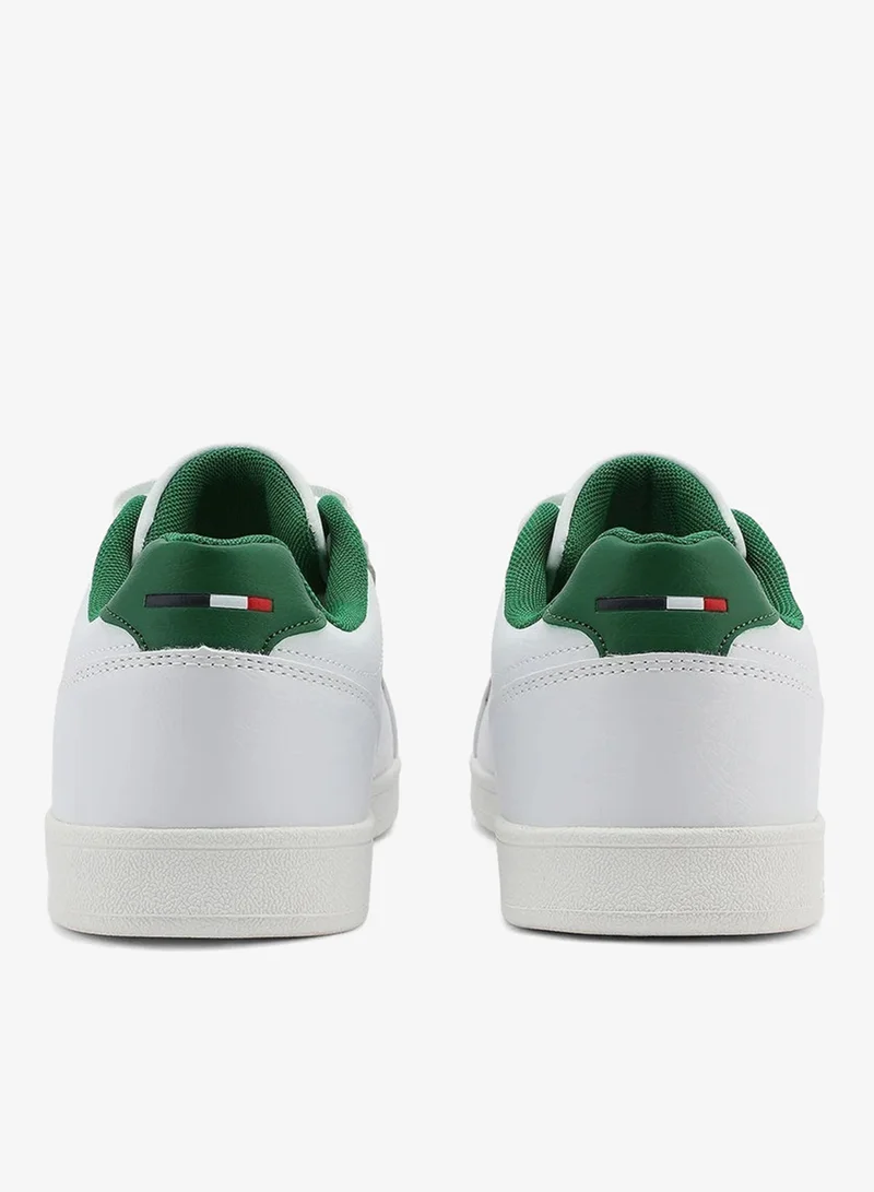 U.S. Polo Assn.  U.S. Polo Assn. KARTE GLB 5PR Men’s White Casual Sneakers with Green Accent | Lace-Up Low-Top Shoes for Men | Best Price UAE