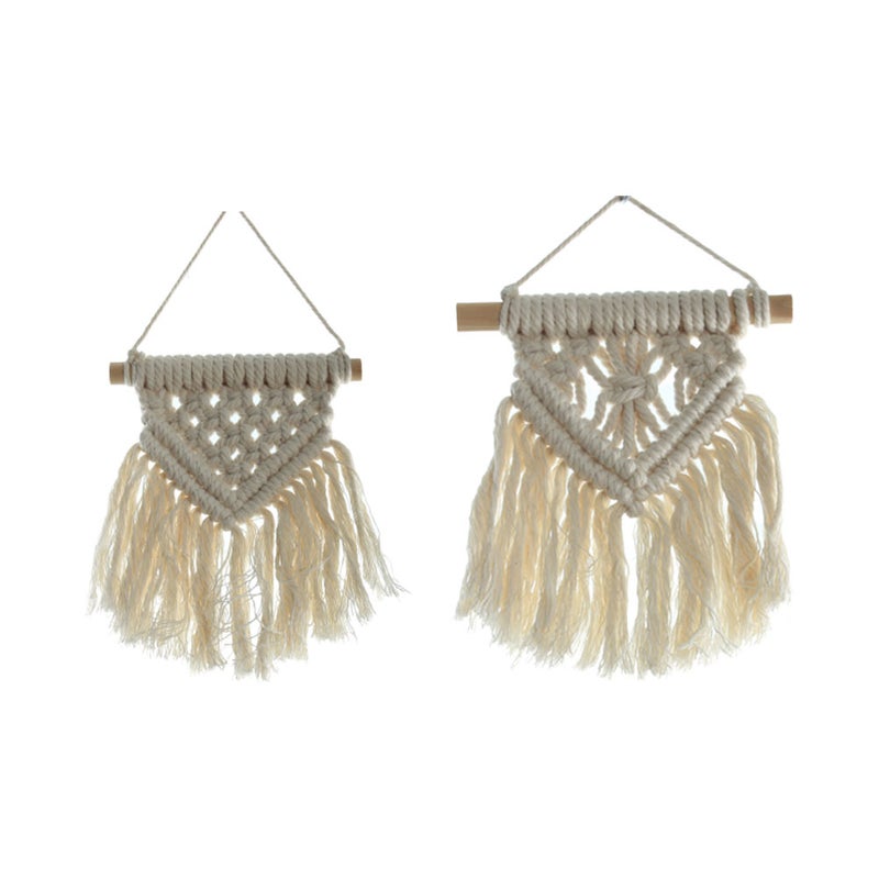 4 pcs Cotton Rope Weaving Decors Tassel Hanging Ornaments Rustic Wall Tapestry for Living Room Bedroom Dorm - Image 2