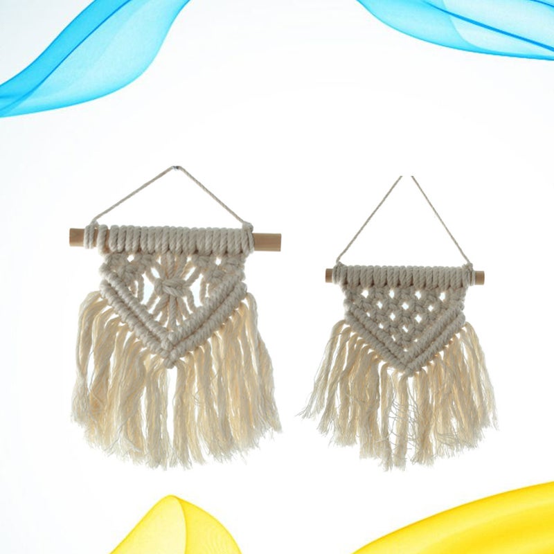 4 pcs Cotton Rope Weaving Decors Tassel Hanging Ornaments Rustic Wall Tapestry for Living Room Bedroom Dorm - Image 4