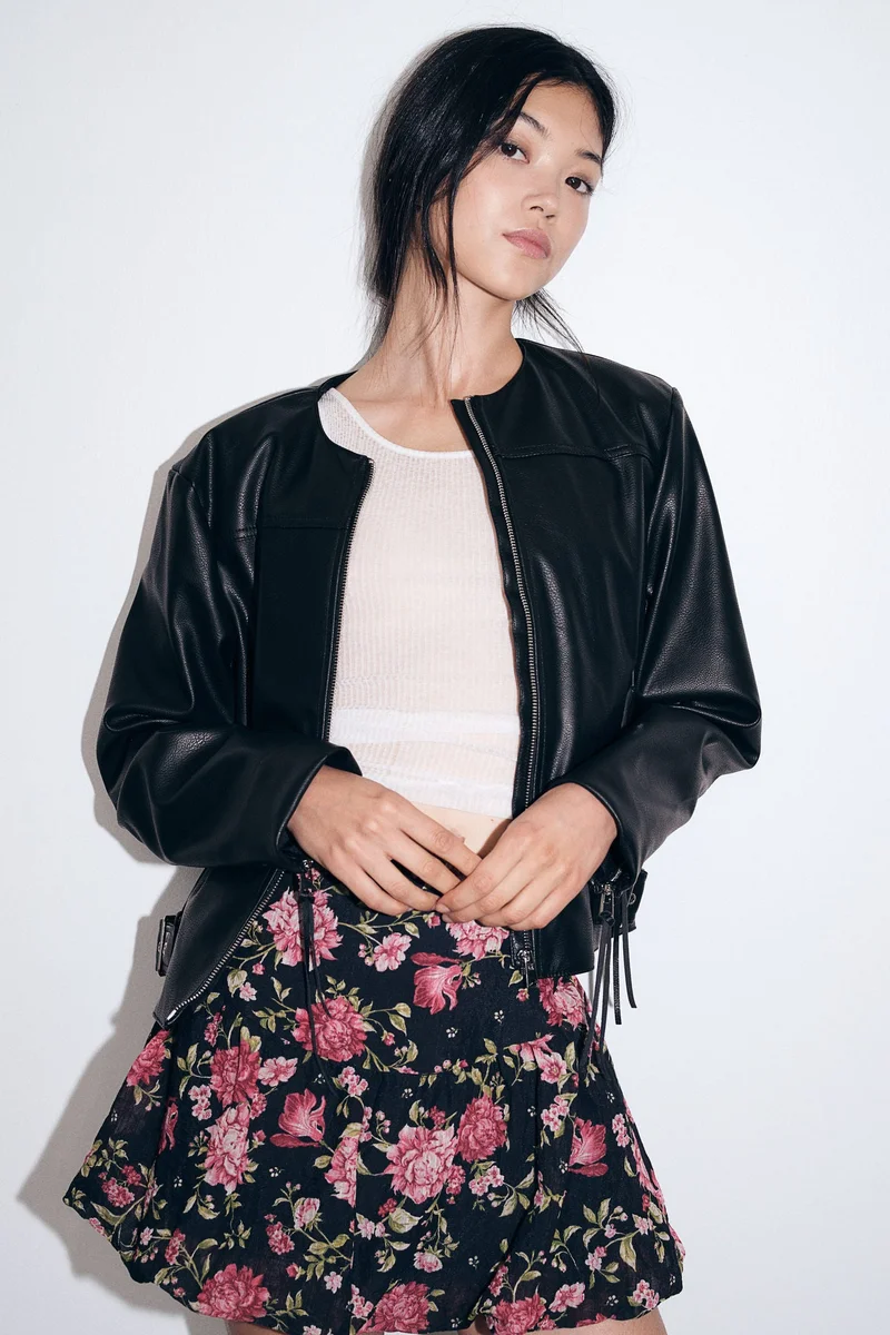 H&M Coated biker jacket