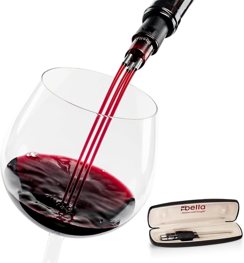 TRIBELLA Classic Wine Aerator, Multi-Stream Wine Aeration 3 Stainless Steel Spouts, Handmade Kitchen Essential, Easy Use, No-Drip Wine Pouring Accessory Gifts for Men in Easy-to-Carry Protective Gift Case - Image 1