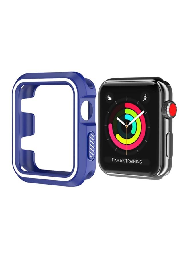 Voberry Rugged Armor Bumper Protective Case Cover For Apple Watch Series 1/2/3 38mm Blue/White - Image 2