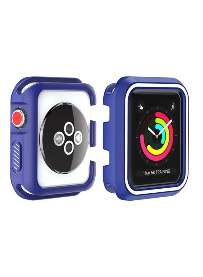 Voberry Rugged Armor Bumper Protective Case Cover For Apple Watch Series 1/2/3 38mm Blue/White - Image 3