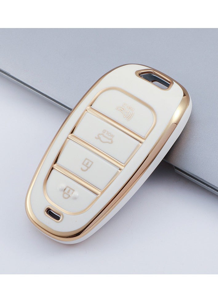 Generic Soft TPU Smart Remote Car Key FOB Cover Holder Case Fit for Hyundai 2020 2021 Sonata 2022 Tucson Full Protection Car Key Shell Accessories (4 on-White)  - Image 1