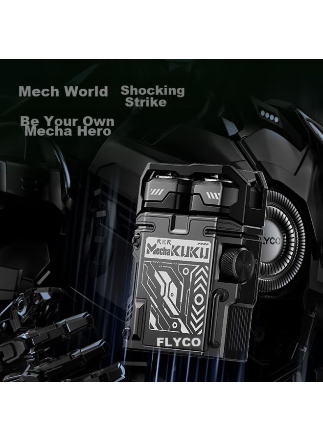 Flyco Mecha Cool Men's Electric Shaver, Wet And Dry Dual-use, Compact And Portable, Mini Birthday Valentine's Day Gift For Boyfriend Husband Father, F001 Cool Black - Image 1