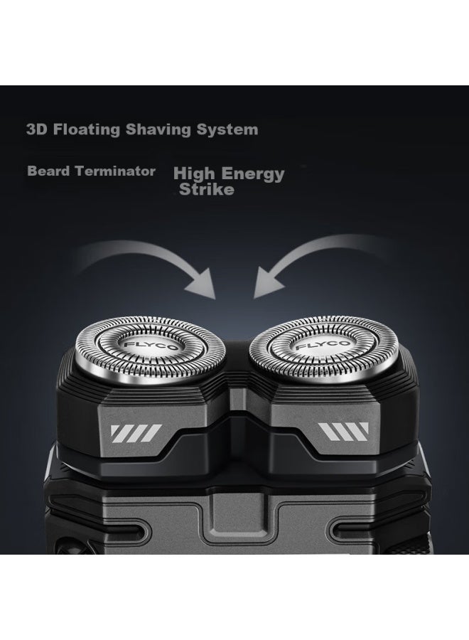 Flyco Mecha Cool Men's Electric Shaver, Wet And Dry Dual-use, Compact And Portable, Mini Birthday Valentine's Day Gift For Boyfriend Husband Father, F001 Cool Black - Image 5