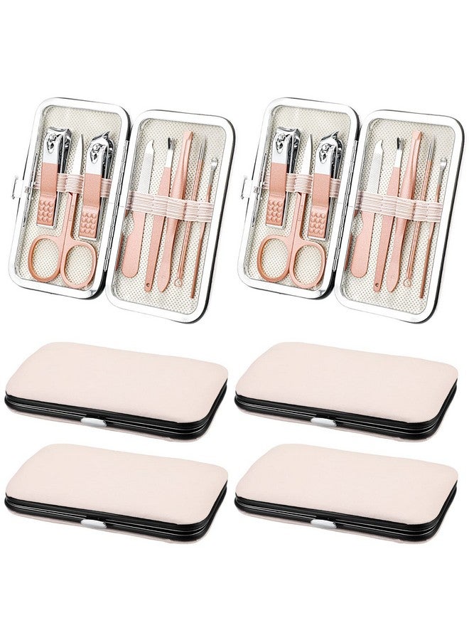 Hanaive 6 Set Manicure Set Nail Clippers Pedicure Kit 48Pcs Stainless Steel Grooming Kit 8 in 1 Professional Nail Care Tools with Luxurious Travel Case for Men Women Nail Care(Rose Gold) - Image 1