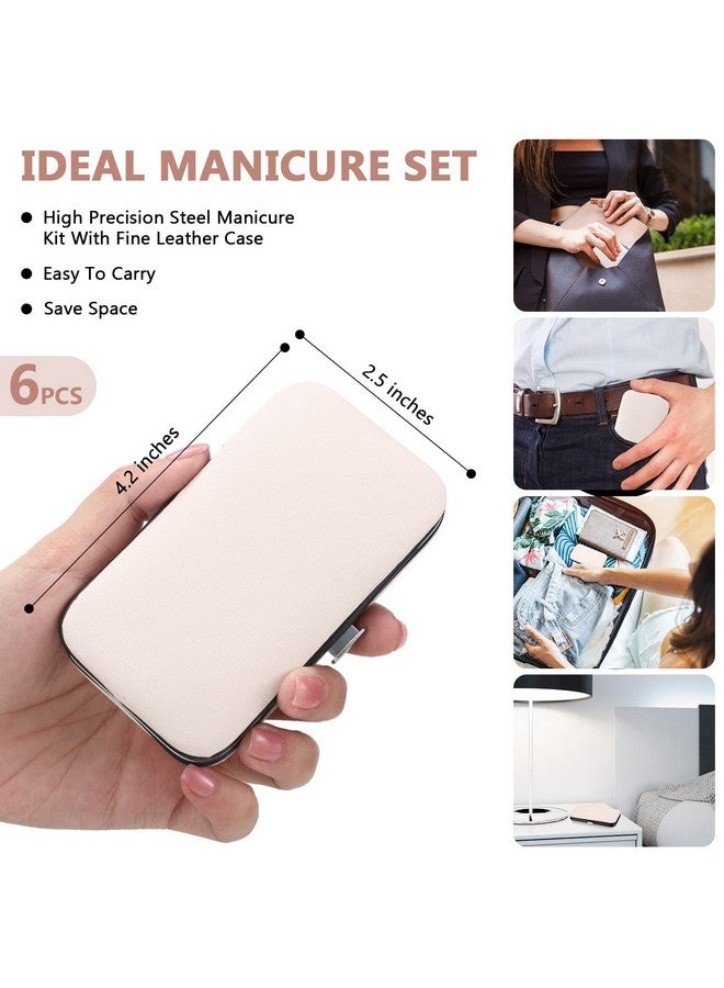 Hanaive 6 Set Manicure Set Nail Clippers Pedicure Kit 48Pcs Stainless Steel Grooming Kit 8 in 1 Professional Nail Care Tools with Luxurious Travel Case for Men Women Nail Care(Rose Gold) - Image 2