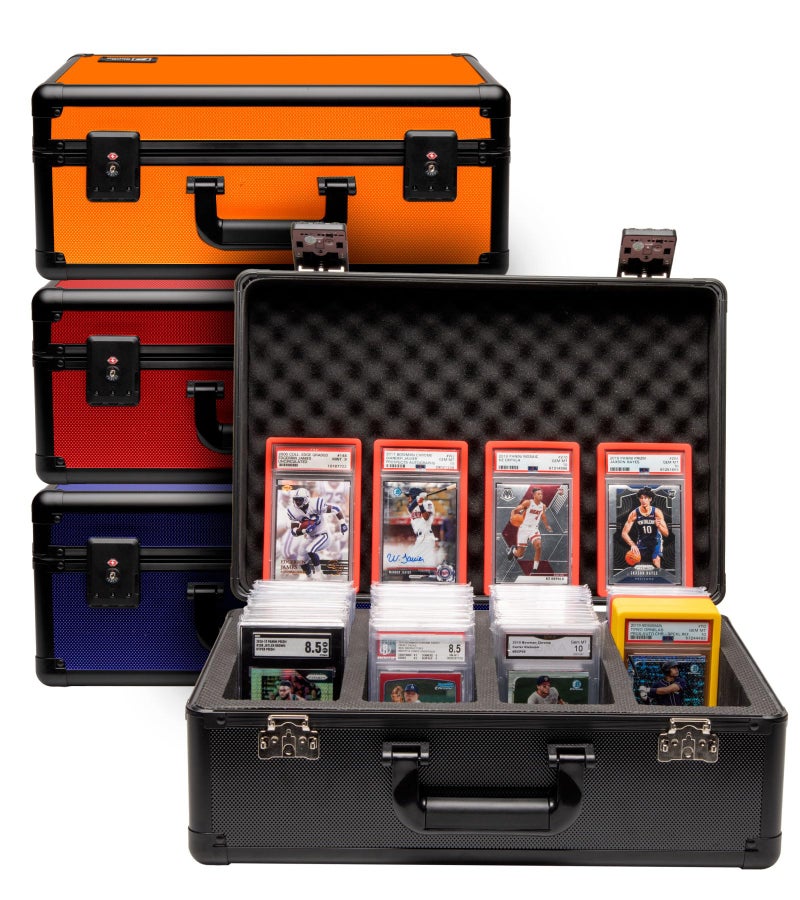 Panopply SLAB ARMOR 4 Row Graded Card Storage Box PSA Slab Case For Graded cards Hold 160+ Slabs Graded Card Case PSA Graded Card Storage Sports Baseball Card Collector Gifts TSA approved lock (BLACK) - Image 1