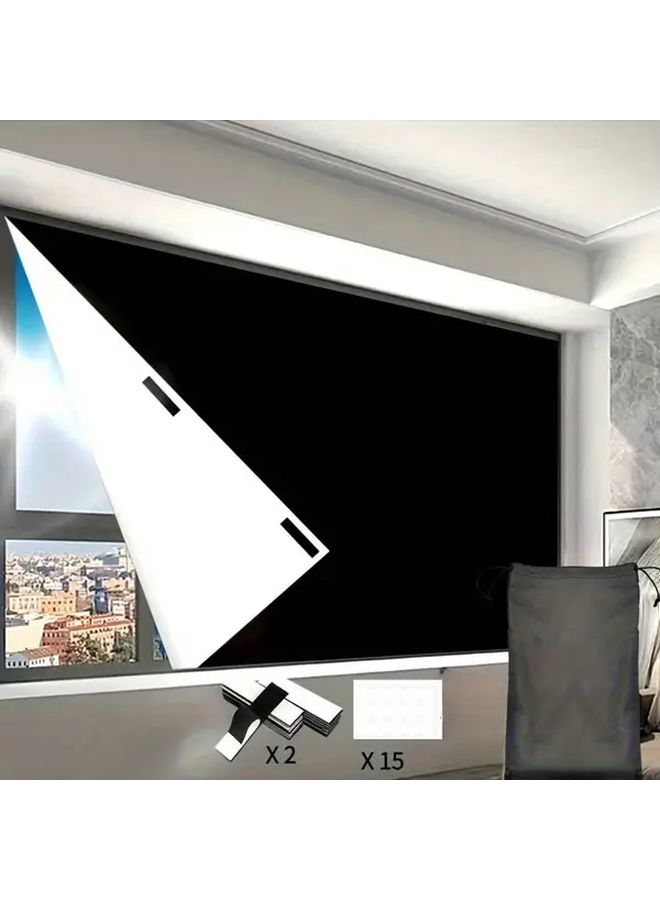 مظلات نوافذ محمولة مطورة للعزل الحراري لغرفة النوم والسفر، ستائر تعتيم شبه شفافة من PVC سهلة التركيب بواسطة الشريط الخلفي، خفيفة الوزن ومتينة للسكن الجامعي والمنزل والمكتب، شاشة عرض كهربائية للإسقاط مع جهاز تحكم عن بعد، مقاس 59.0 بوصة × 39.0 بوصة - Image 1