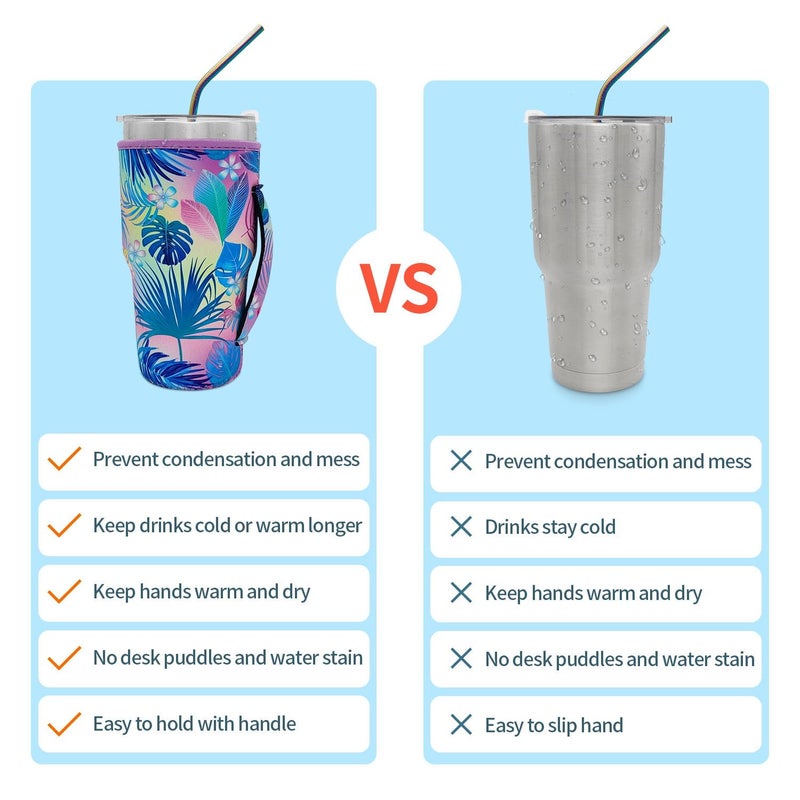 AJLTPA Reusable Iced Coffee Cup Sleeve Neoprene Insulated Sleeves Cup Cover Holder Idea for 30oz-32oz Tumbler Cup (Only Cup sleeves)(baseball) - Image 3