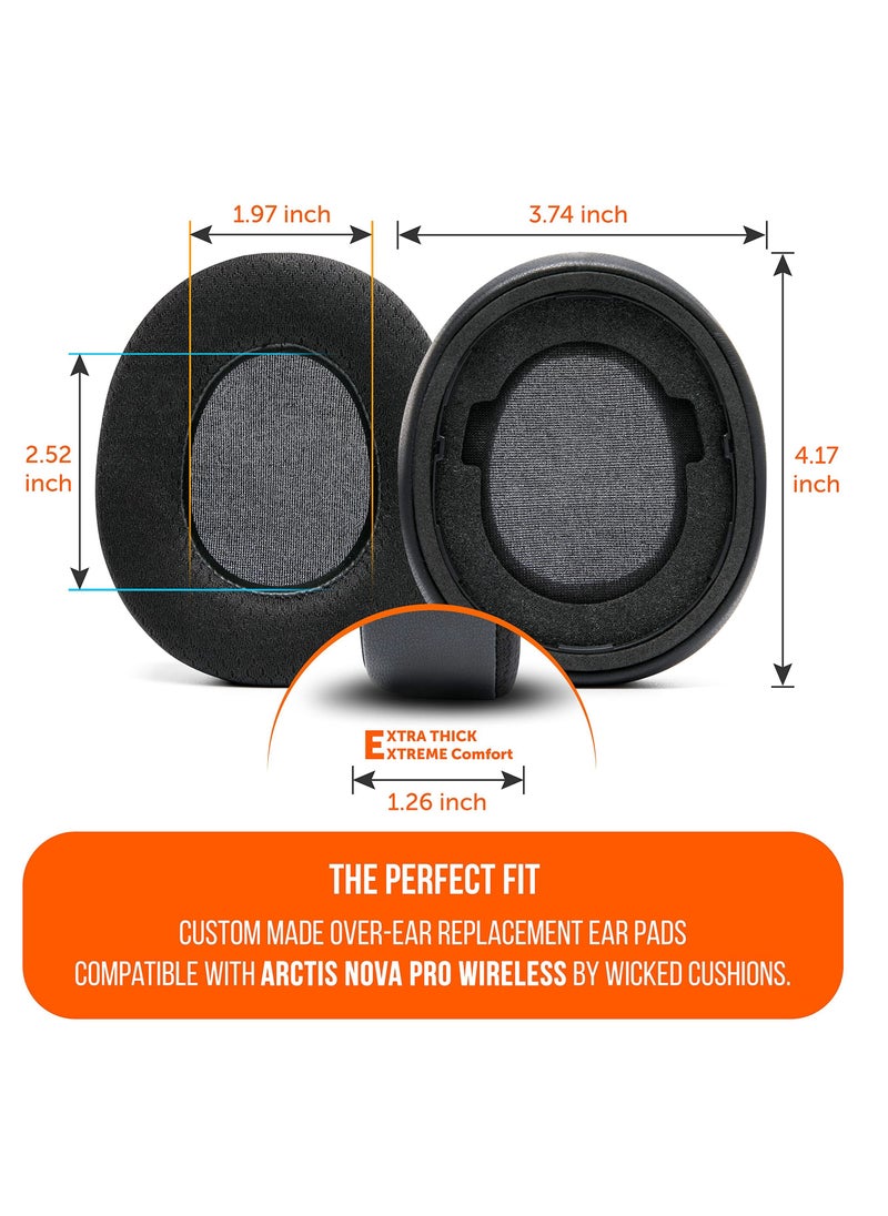 Anmi - Replacement Earpads for Steelseries Arctis Nova Pro Wireless by Wicked Cushions, Improved Durability,Thickness,Sound Isolation(Black) - Image 1
