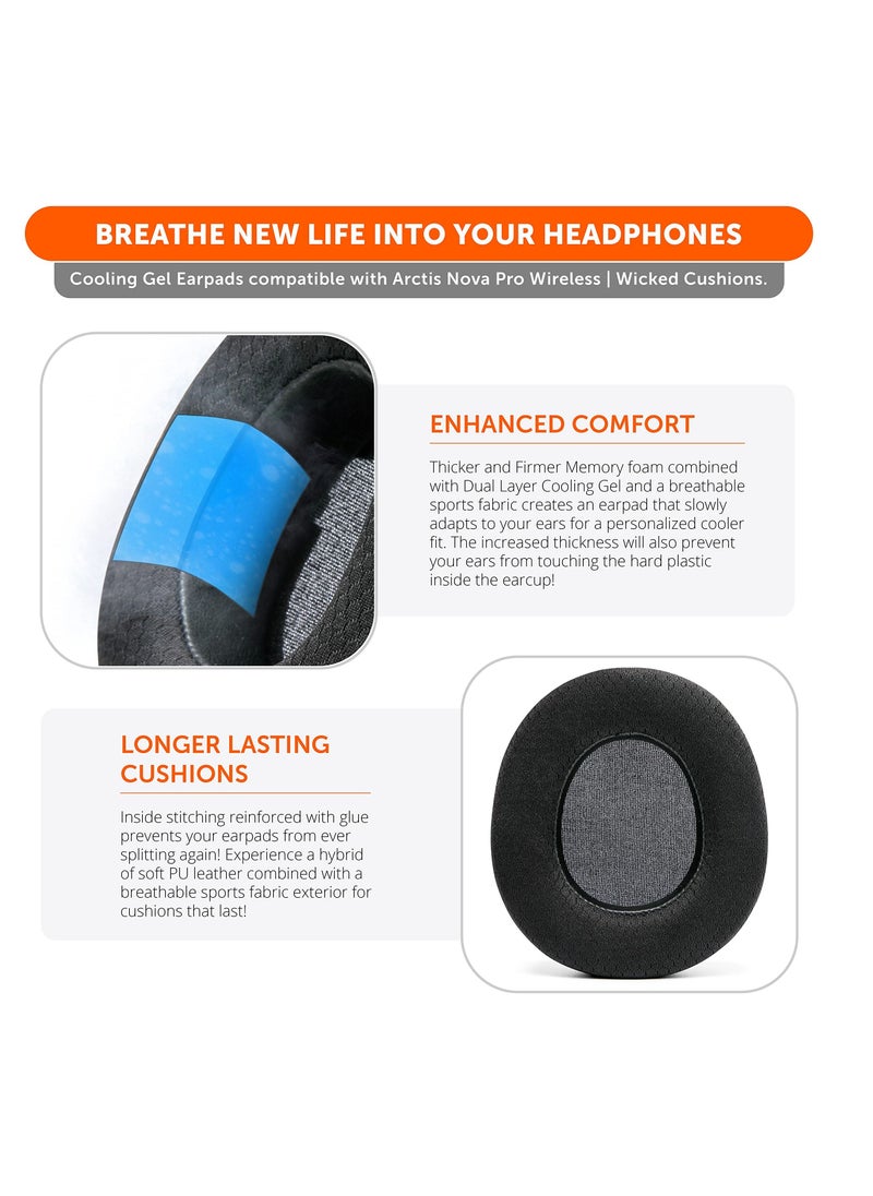 Anmi - Replacement Earpads for Steelseries Arctis Nova Pro Wireless by Wicked Cushions, Improved Durability,Thickness,Sound Isolation(Black) - Image 1