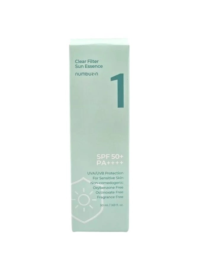 numbuzin Clear Filter Sun Essence SPF50+ PA++++ 50ml  - Image 1
