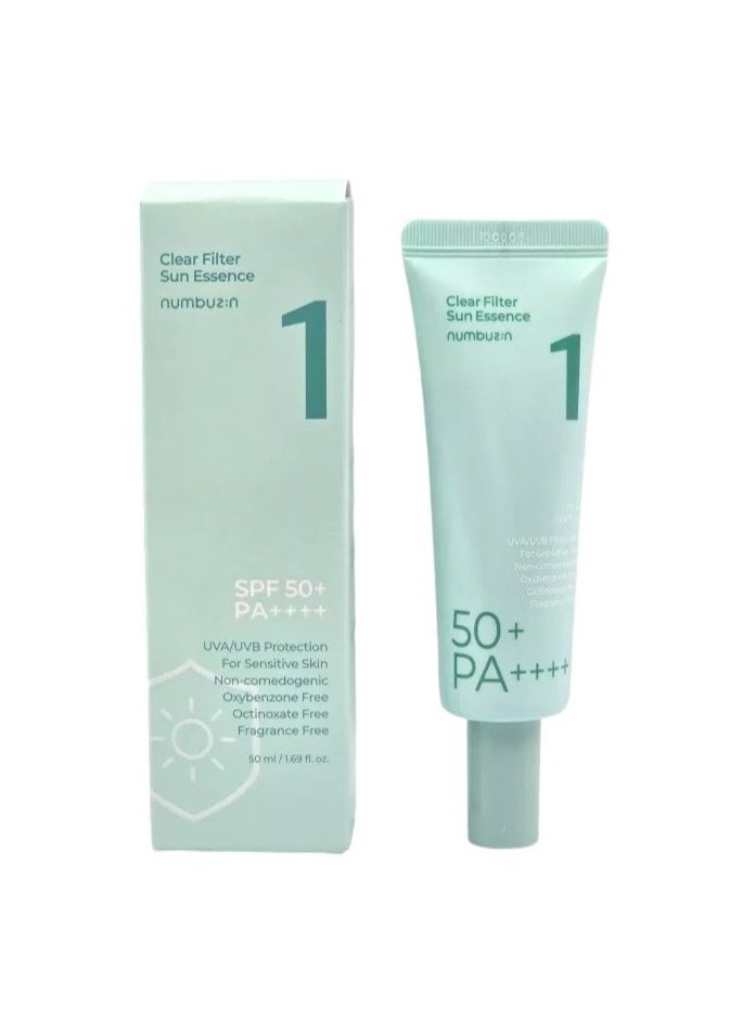 numbuzin Clear Filter Sun Essence SPF50+ PA++++ 50ml  - Image 2