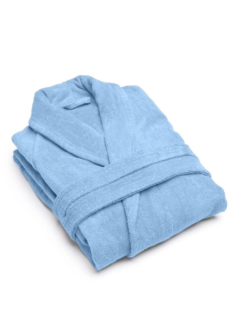 تى ام هوم روب حمام فندقي فاخر من TM HOME – قطن طبيعي 100% بملمس وبر فاخرة عالية الكثافة – لون بيبي بلو ناعم ومنعش – تصميم مريح وأنيق بمعايير فندقية عالمية للرجال والنساء - Image 5