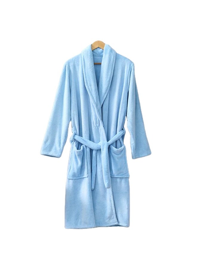 تى ام هوم روب حمام فندقي فاخر من TM HOME – قطن طبيعي 100% بملمس وبر فاخرة عالية الكثافة – لون بيبي بلو ناعم ومنعش – تصميم مريح وأنيق بمعايير فندقية عالمية للرجال والنساء - Image 4