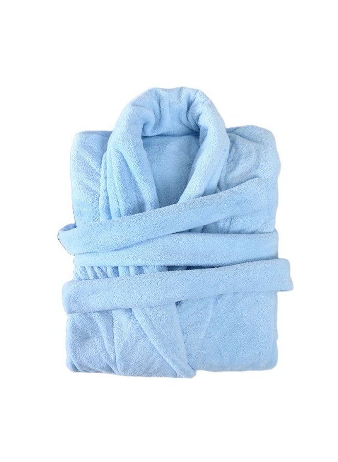 TM HOME Luxury Hotel Bathrobe Hoddies – 100% Natural Cotton with Premium Plush Texture – Soft Baby Blue Color – Ultra-Soft, Highly Absorbent & Comfortable Unisex Hotel-Grade Design - Image 3