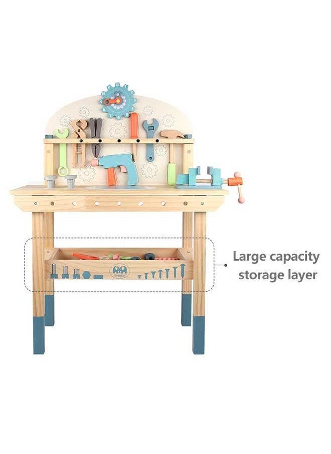 Nordic Educational Toys Boys Multifunction Simulation Tool Bench Wood Tool Play Set Toy for Toddler