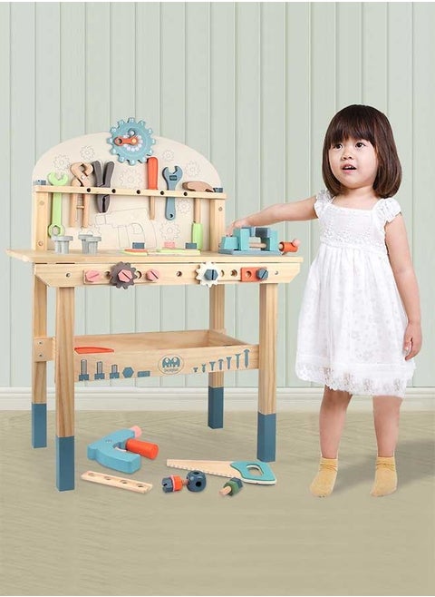 Nordic Educational Toys Boys Multifunction Simulation Tool Bench Wood Tool Play Set Toy for Toddler