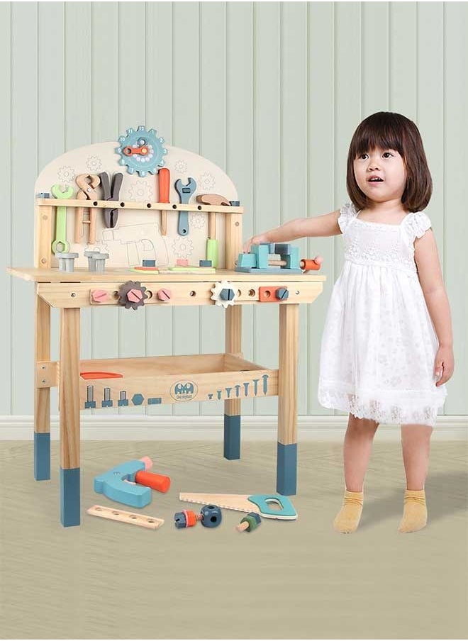 Nordic Educational Toys Boys Multifunction Simulation Tool Bench Wood Tool Play Set Toy for Toddler