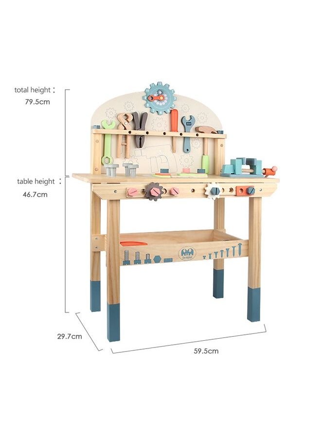 Nordic Educational Toys Boys Multifunction Simulation Tool Bench Wood Tool Play Set Toy for Toddler