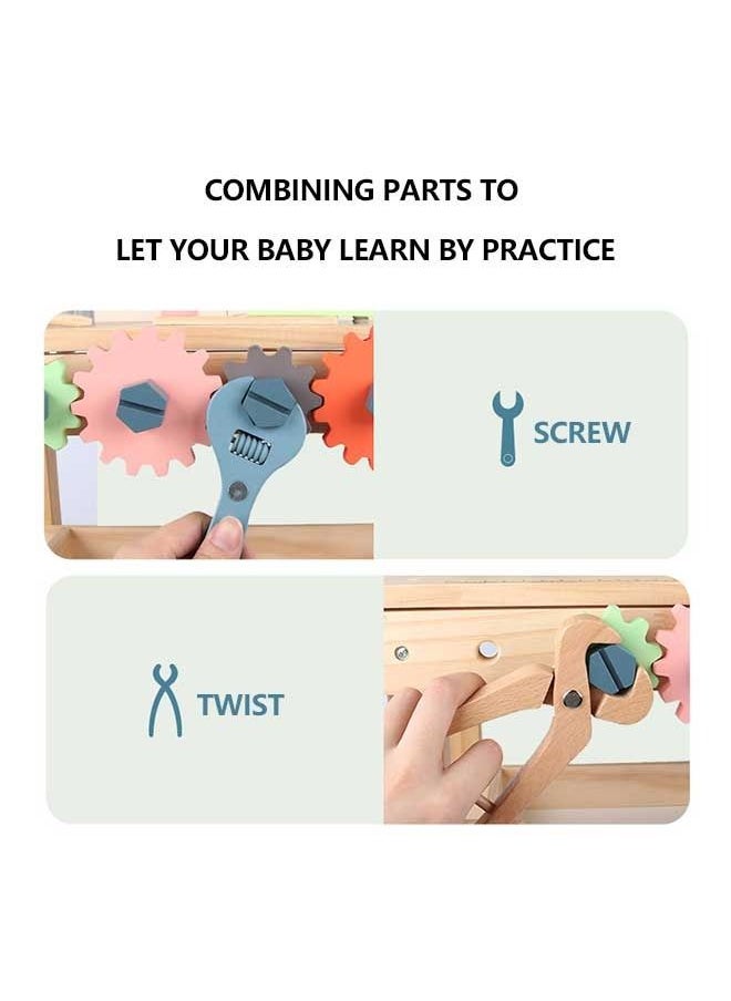 Nordic Educational Toys Boys Multifunction Simulation Tool Bench Wood Tool Play Set Toy for Toddler
