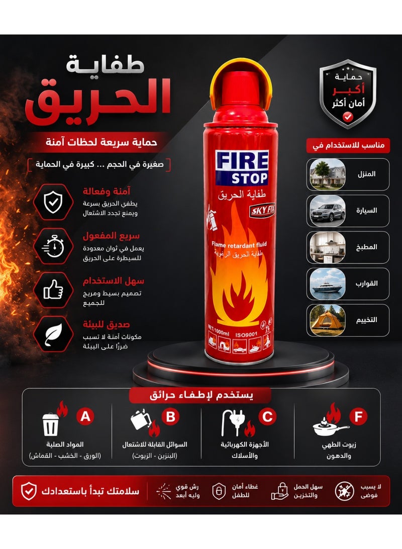 Portable Fire Extinguisher for Car, Home, and Office, 1000ML - Image 5