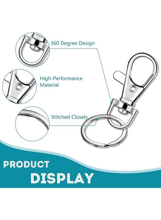 YJ 50 metal lobster claw clasps with key rings, 25 key chain clip hooks and 25 key chain rings, key chain accessories, key chain ring craft making kit - Image 3