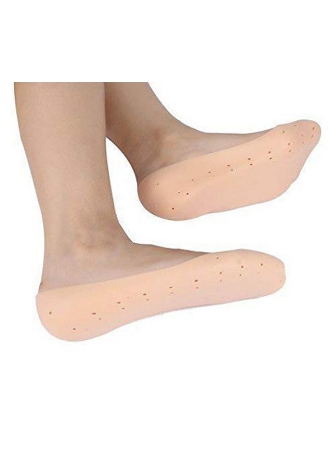Orrda Orrda Anti Crack Full Length Silicone Foot Protector Moisturizing Socks | Heel Pad Ankle Support Cushion Socks for Men, Women_ (Freesize, Brown) - Image 2