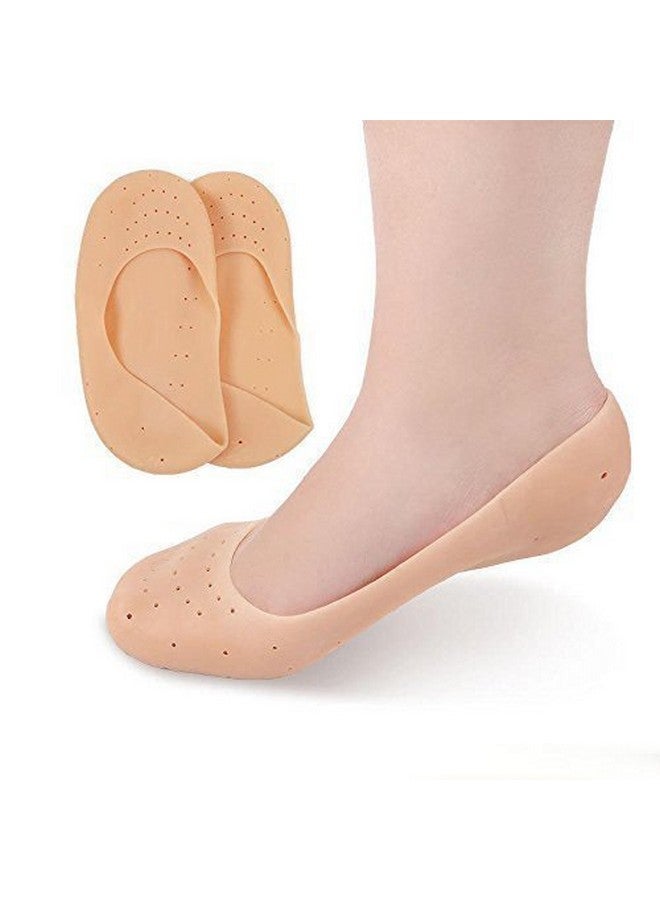 Orrda Orrda Anti Crack Full Length Silicone Foot Protector Moisturizing Socks | Heel Pad Ankle Support Cushion Socks for Men, Women_ (Freesize, Brown) - Image 1