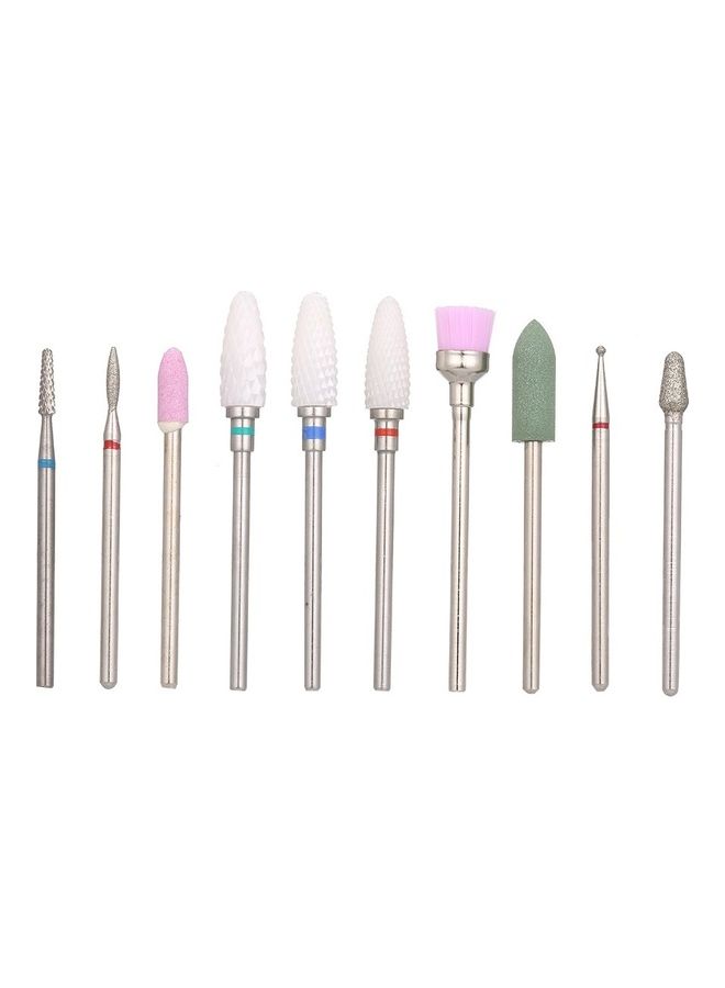 10-Piece Pedicure and Manicure Replacement Drill Bits Multicolour - Image 3