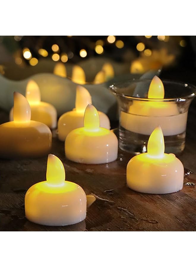 The Bros Flameless Floating Candles, 12 Pack Led Water Tealight Candles, Water Sensor Led Tea Lights Candles, Diwali Diya Led Lights, Waterproof Battery Candles Lights for Wedding, Party,Bathroom,Pool & SPA - Image 1