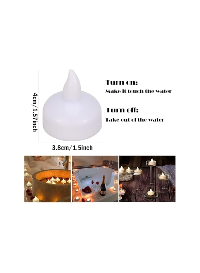 The Bros Flameless Floating Candles, 12 Pack Led Water Tealight Candles, Water Sensor Led Tea Lights Candles, Diwali Diya Led Lights, Waterproof Battery Candles Lights for Wedding, Party,Bathroom,Pool & SPA - Image 4