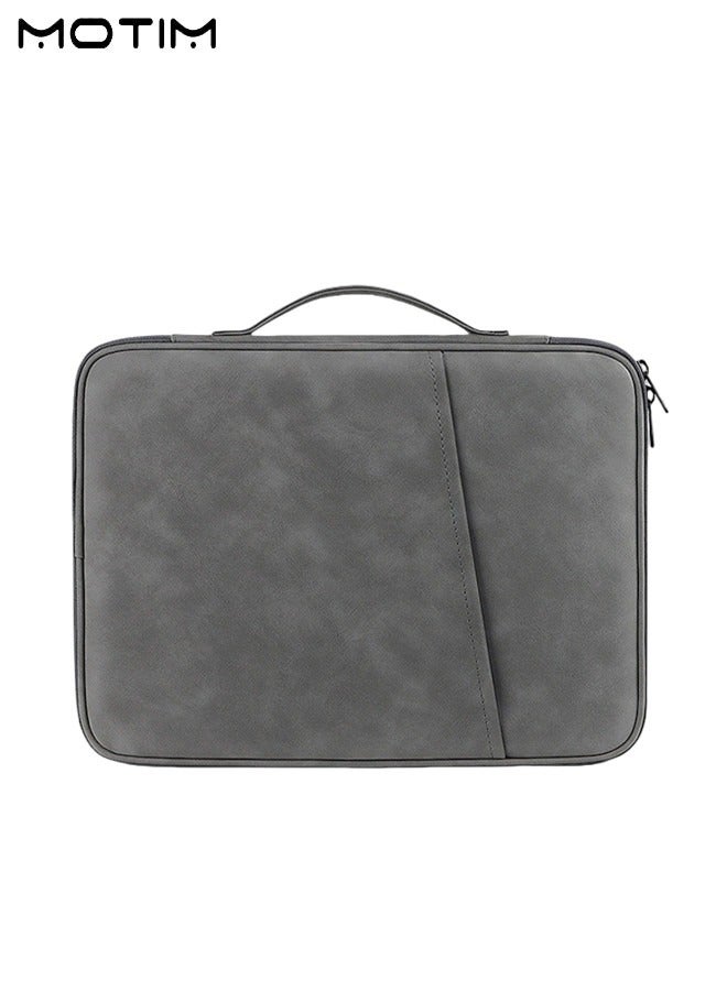 Motim 12.9 Inch Waterproof  Tablet Sleeve Bag, Leather Padded Laptop Briefcase, Handle Carrying Case, can be divided into partitions to store MacBook Air, iPad, mouse and data cables, etc. - Image 1