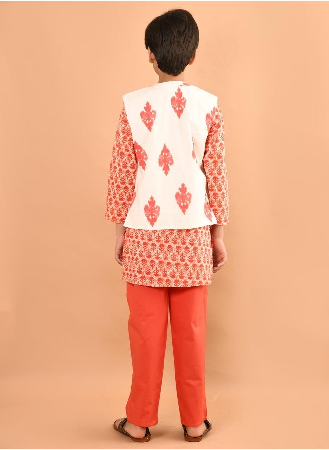 LILPICKS - Printed Kurta Pajama Set with Nehru Jacket - Image 1