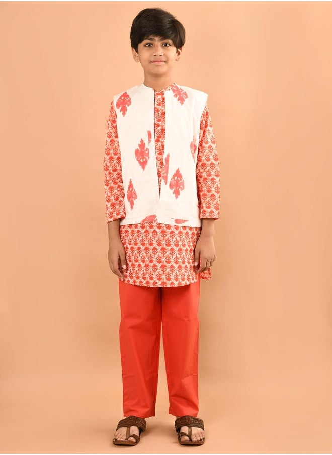 LILPICKS - Printed Kurta Pajama Set with Nehru Jacket - Image 1