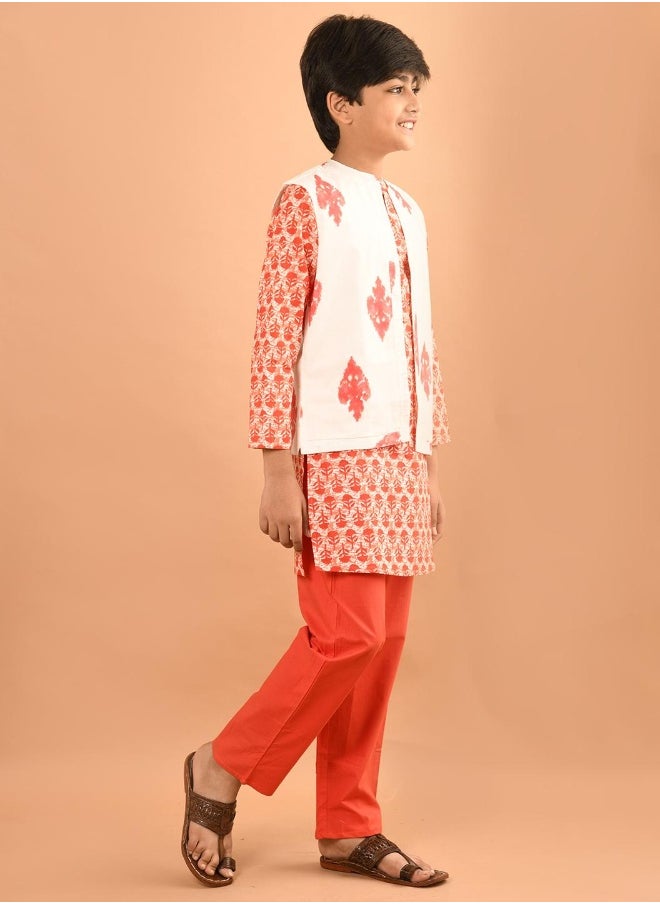LILPICKS - Printed Kurta Pajama Set with Nehru Jacket - Image 1
