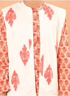 LILPICKS Printed Kurta Pajama Set with Nehru Jacket  - Image 4