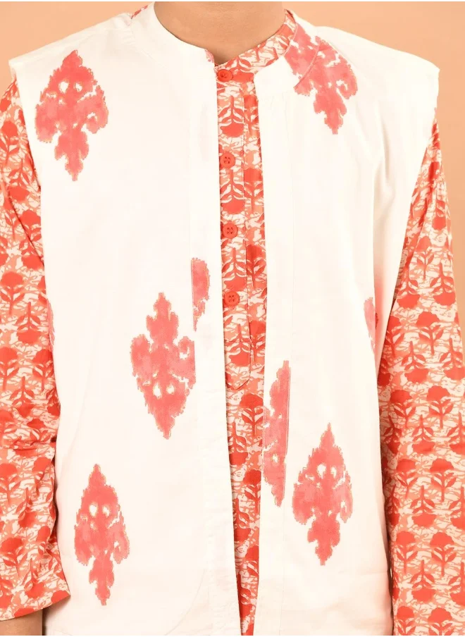 LILPICKS Printed Kurta Pajama Set with Nehru Jacket