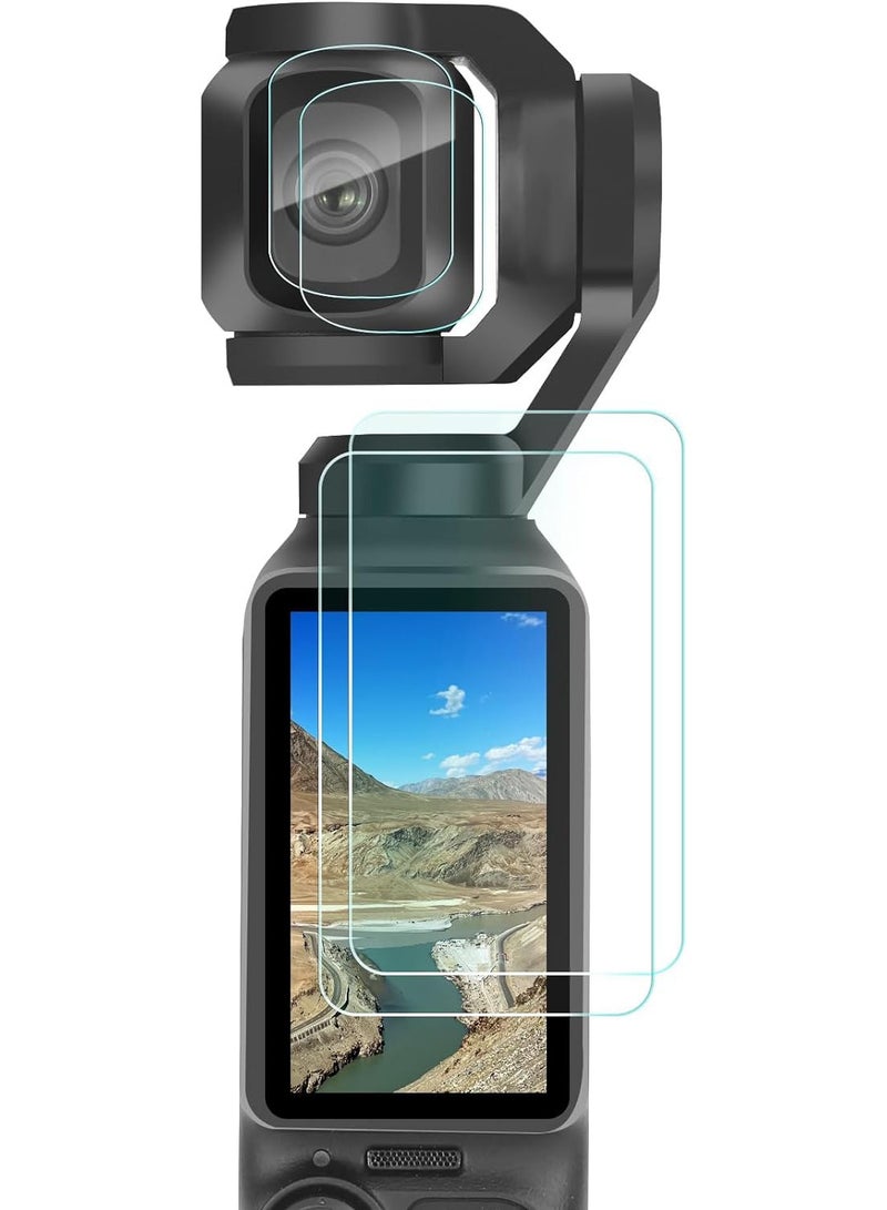 SYOSI DJI Pocket 3 Lens and LCD Screen Protector, 9H Tempered Glass Film for Full Screen Protection, Touch Sensitive Accessories  - Image 1