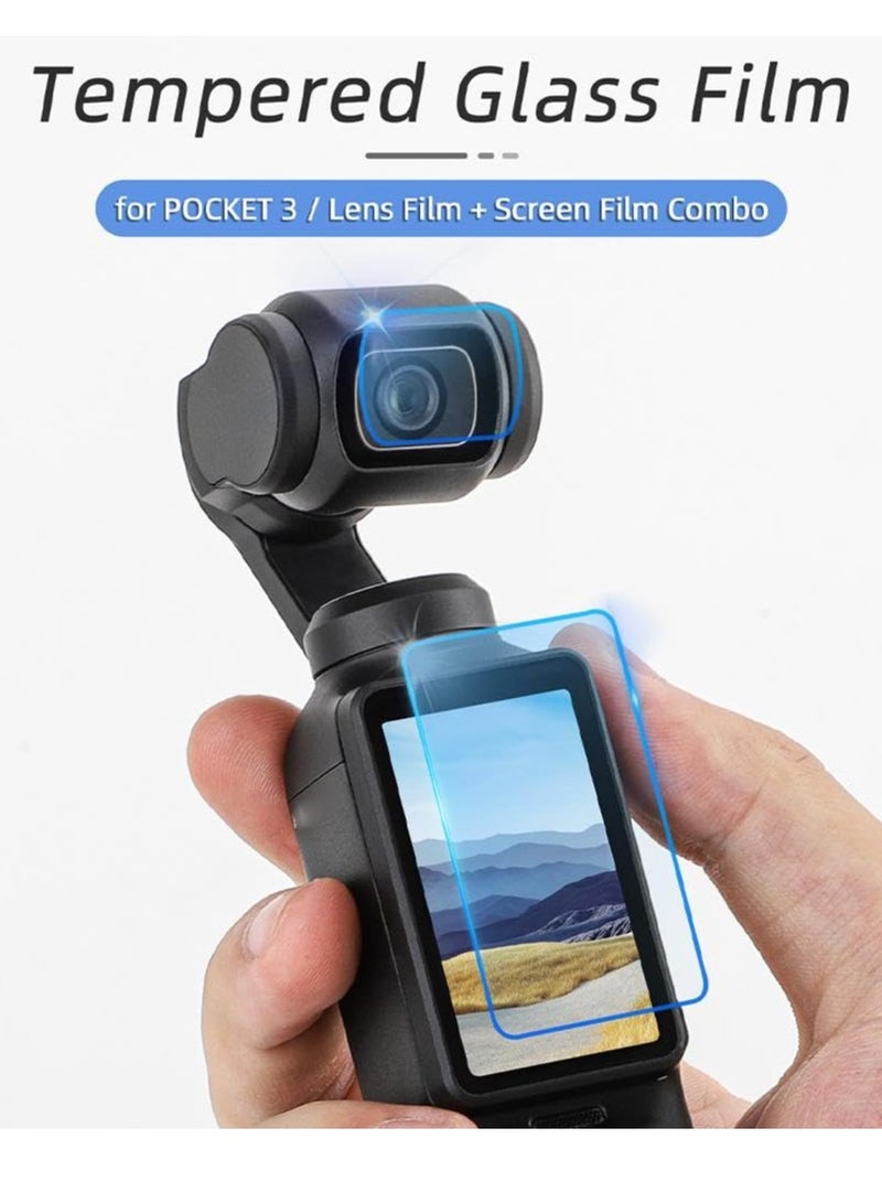 SYOSI DJI Pocket 3 Lens and LCD Screen Protector, 9H Tempered Glass Film for Full Screen Protection, Touch Sensitive Accessories  - Image 3