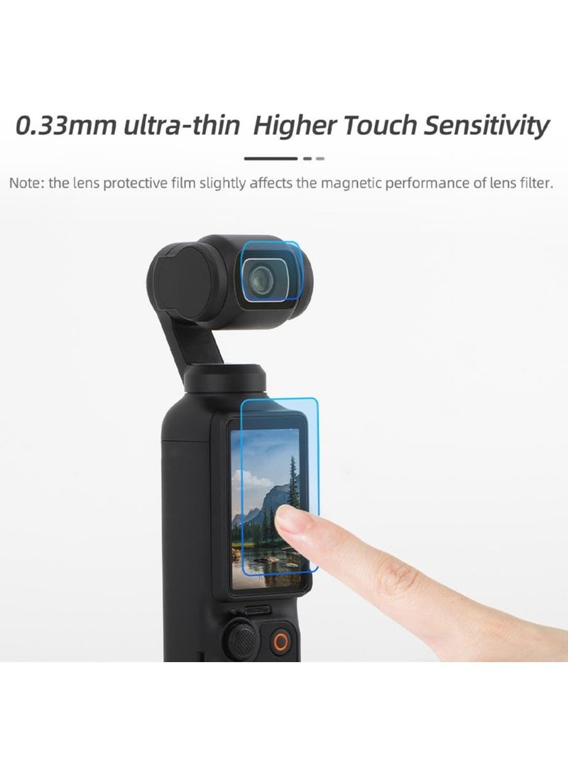 SYOSI DJI Pocket 3 Lens and LCD Screen Protector, 9H Tempered Glass Film for Full Screen Protection, Touch Sensitive Accessories  - Image 4
