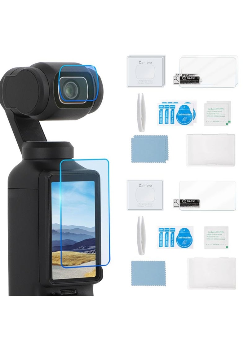 SYOSI DJI Pocket 3 Lens and LCD Screen Protector, 9H Tempered Glass Film for Full Screen Protection, Touch Sensitive Accessories  - Image 2