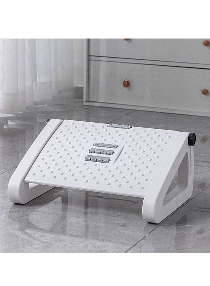 Joyelink Ergonomic Footrest, Comfort Under Desk Foot Support, 6-Position Multi-angle Adjustable Foot Pedal, Ergonomic Posture Support, with Foot Massage Roller，Footrest for Office and Home (White) - Image 2
